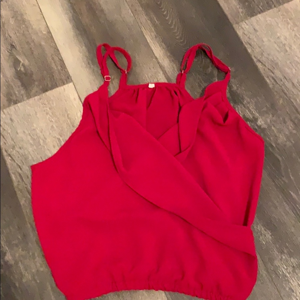Red wrap around tank top
